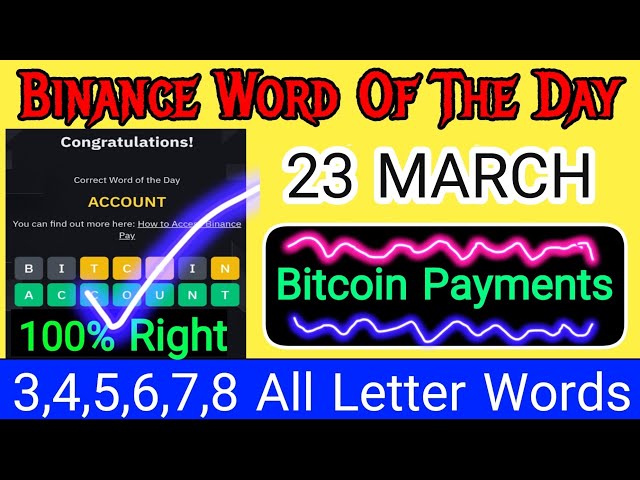 Binance Word Of The Day | Bitcoin Payments Theme | Crypto Wodl Answers