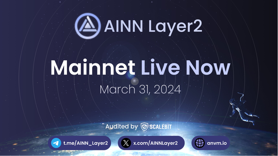 AINN Layer2 主网首次亮相，TVL 创纪录的 6 亿美元