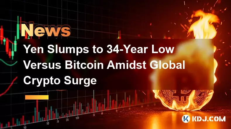 世界的な仮想通貨ブームの中で、円はビットコインに対して34年ぶりの安値を記録