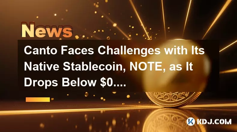 Canto Faces Challenges with Its Native Stablecoin, NOTE, as It Drops Below $0.6