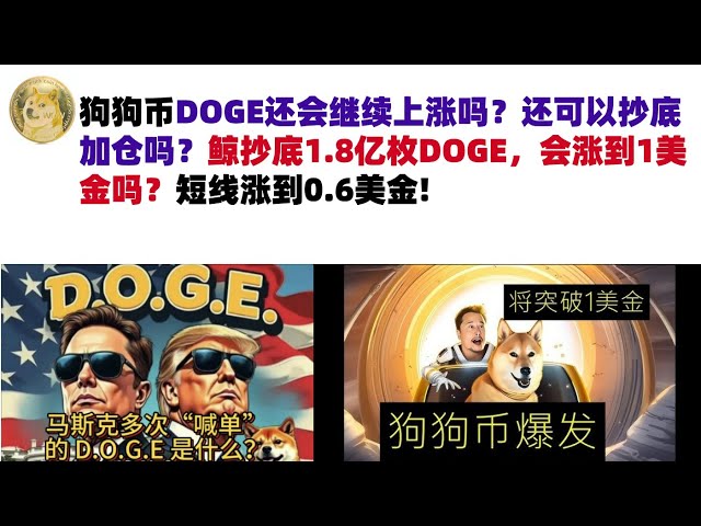 Dogecoin Dogeは上昇し続けますか？あなたはまだ底で購入してあなたの位置を増やすことができますか？クジラは底部に1億8,000万匹の犬を購入しますか？それは1米ドルに増加しますか？短期的な上昇$ 0.6 #Doge Coin #Muske DogeCoin #Doge Market Analysis！