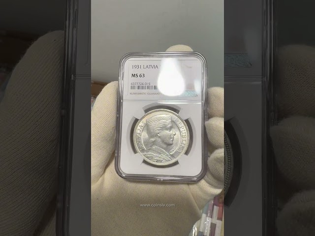 Collector Coin Lettland 5 Lati 1931 MS-63 von NGC #Numismatics #Coin #latvicoins #5letims6