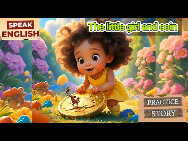 A little girl with coin|learn English with story|native English