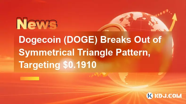 Dogecoin (DOGE) sort du modèle de triangle symétrique, ciblant 0,1910 $
