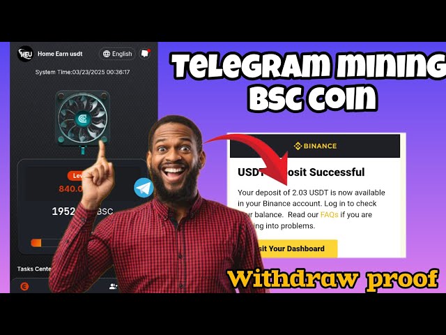 BSC Coin Telegram Mining // Neue USDT -Investitionsseite // Online Geld verdienen
