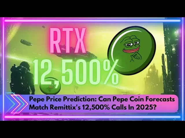 PEPE價格預測：Pepe硬幣預測可以匹配2025年Remittix的12,500％的電話嗎？