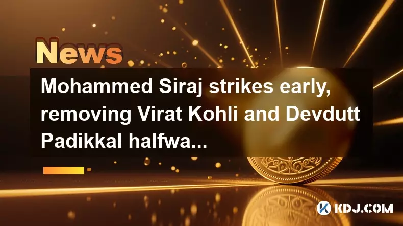 Mohammed Siraj schlägt früh und entzieht Virat Kohli und Devdutt Padikkal auf halbem Weg durch das Powerplay Mohammed Siraj schlägt früh und entzieht Virat Kohli und Devdutt Padikkal auf halbem Weg durch das Powerplay