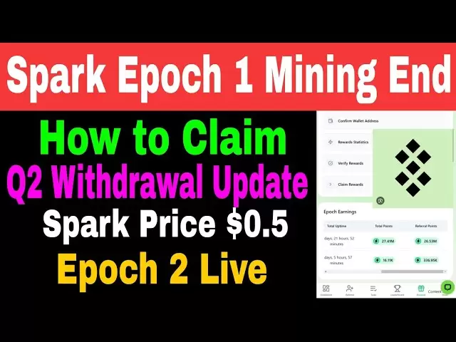 Spark Network Epoch 1 Mining End | How to claim Spark Token | Epoch 2 Live Withdrawal Update