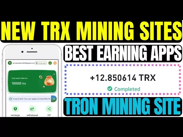 Nouvelles applications de gain TRX en 2025 | Site Web GRATUIT TRON MINING en 2025 | Plateforme d'investissement Tron