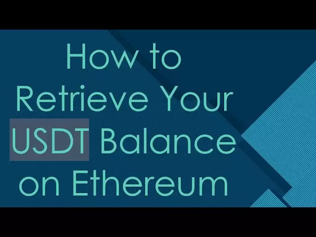 이더 리움에서 USDT 잔액을 검색하는 방법