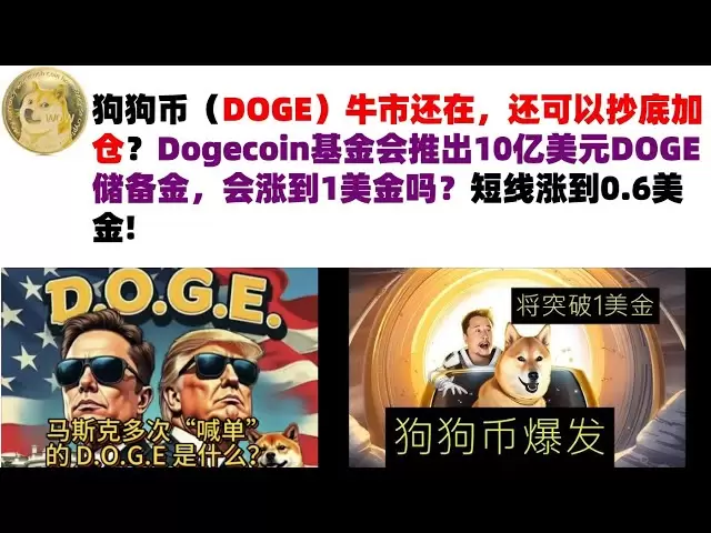 狗狗幣（DOGE）牛市還在，還可以抄底加倉？ Dogecoin基金會推出10億美元DOGE儲備金，會漲到1美金嗎？短線漲到0.6美金#DOGE幣#馬斯克狗狗幣#DOGE行情分析!