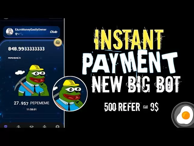Bot télégramme de paiement instantané - Bot d'exploration de pièces Pepe