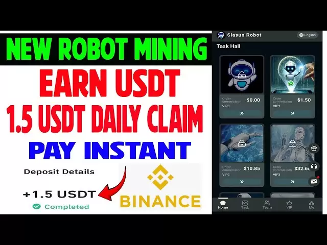 新机器人开采|矿业USDT |每天要求|支付加密钱包