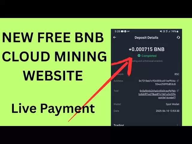 Neue kostenlose Bnb Cloud Mining -Website | Kostenloser BNB Miner | Cloud Mining -Website