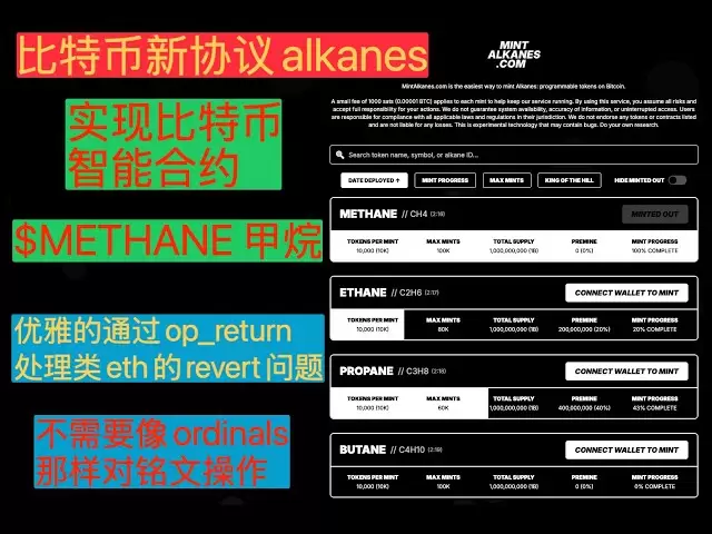 [Alkanes -Protokoll] $ methan methan token, implementiert Bitcoin -Smart Contracts, behandelt das Problem der Ethereum, ist besser als Ordinale?