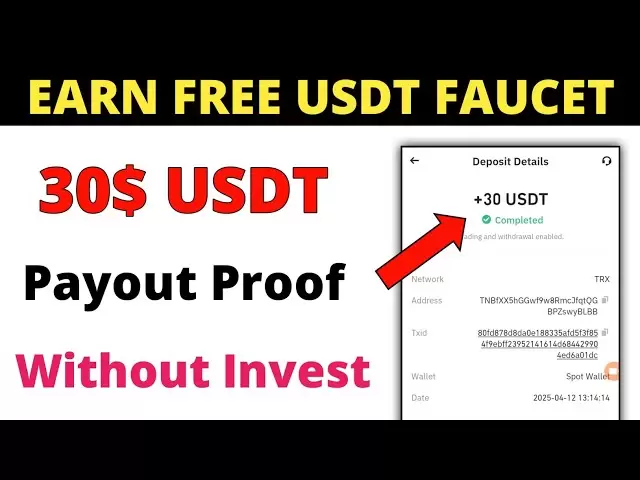 30 $ 무료 USDT 수도꼭지 | 모든 청구 무료 USDT | 유료 수도꼭지 | 무료 USDT FAUCETPAY 💰을 적립하십시오