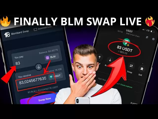 BLM 토큰을 지금 바꾸십시오. $ 83에 Bnb/USDT | Blombard Airdrop 철수