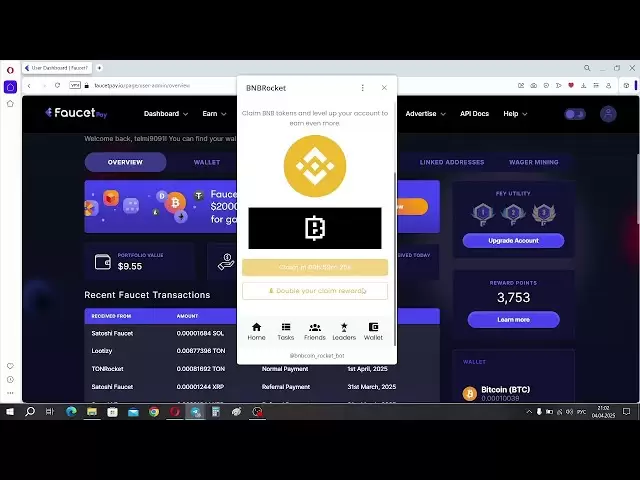 Bnbrocket - Crane éprouvée -razmor crypto-monnaie Binance Coin Bnb en télégramme
