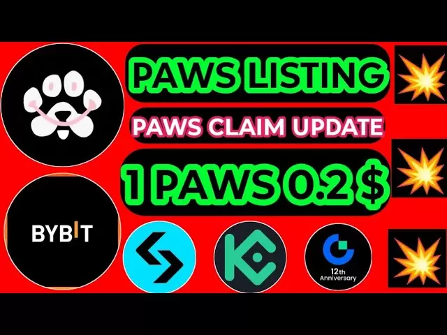 PAWS TOKEN LISTING ।। PAWS CLAIM ।। PAWS LISTING BIGGEST EXCHANGE ।। PAWS NEW UPDATE ।। PAWS UPDATE