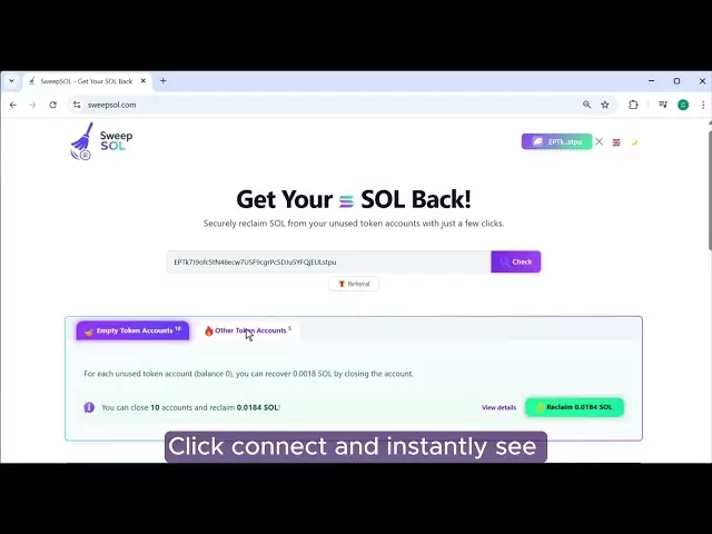 🚀如何使用Sweepsol关闭未使用的Solana代币帐户|回收锁定溶胶💸