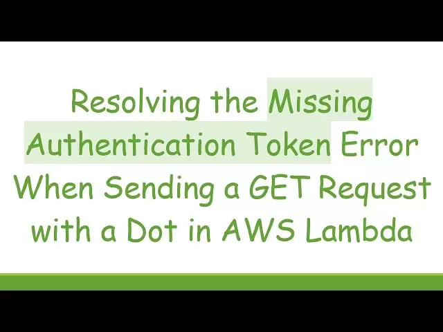 在AWS lambda中使用點發送dot時，解決丟失的身份驗證令牌錯誤