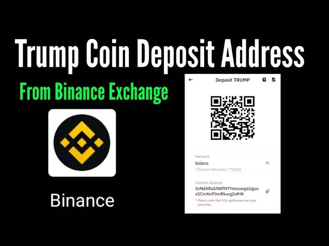 How to get trump coin deposit address on Solana network from binance / Binance TRUMP coin address