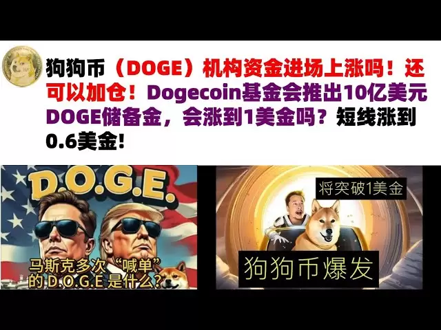 Dogecoin (DOGE) institutional funds have risen? You can also increase your position! Will the Dogecoin Foundation launch a $1 billion DOGE reserve fund increase to $1? Short-term rise to US$0.6 #DOGE Coin #Muske Dogecoin #DOGE Market Analysis!
