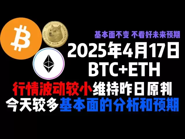 4月17日BTC+ETH行情波動較小維持昨日原判，今天較多基本面的分析和預期！