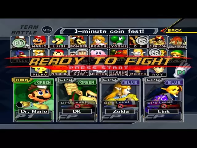 Mario＆DK vs Zelda＆Link | 3分コイン|スーパースマッシュブラザーズ戦闘38