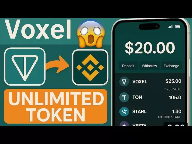 Voxel AirDrop Gagnez des jetons de voxel gratuits | Convertir le voxel en jeton de tonne et retirer | Gagnez 3 $ à 5 $ par jour