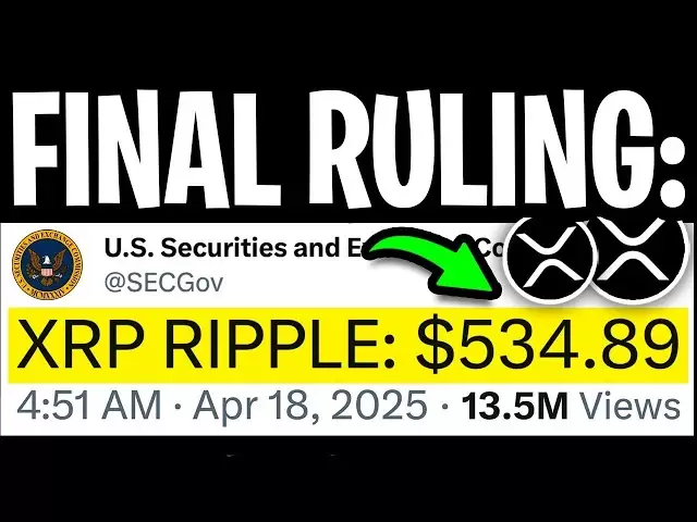 XRP Ripple：Ripple SEC案件上訴已取消！ $ 534.89現在任何一分鐘！ - 今天的Ripple XRP新聞