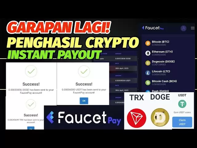 New a work! Coin Crypto TRX USDT DOGE Coin Application | Free Faucetpay Crypto Instant Payout
