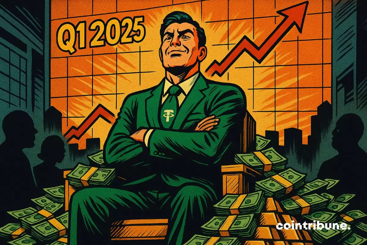 Tether在2025年初罢工：StableCoin领导人确认其在加密货币市场上的至高无上，利润超过10亿美元，超过56亿美元的储备。