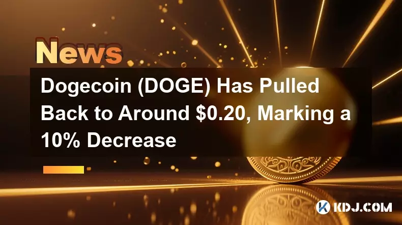 Dogecoin (Doge) est reculé à environ 0,20 $, marquant une baisse de 10%