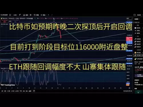 Bitcoin's market today's BTC strategy trend analysis BTC as expected last night's second peak and then started a pullback. It is currently hitting the stage target position around 116,000. ETH follows the pullback. The amplitude of the correct
