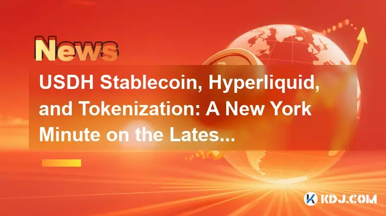 USDH Stablecoin, Hyperliquid, and Tokenization: A New York Minute on the Latest Buzz USDH Stablecoin, Hyperliquid, and Tokenization: A New York Minute on the Latest Buzz