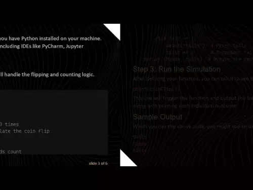 Erzeugen Sie Köpfe und Schwänze in einer Münzflip -Simulation unter Verwendung von Python
