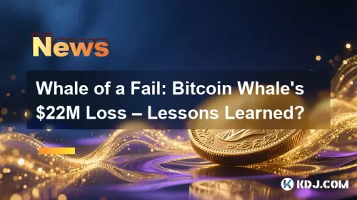 Baleine d'un échec: perte de 22 millions de dollars de Bitcoin Whale - leçons apprises?