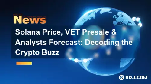 Solana Price、Vet Presale＆Analystsの予測：暗号のバズの解読