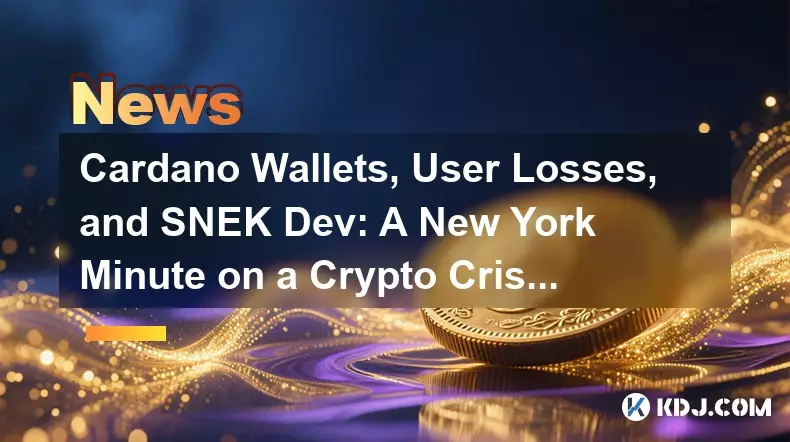 Cardano Wallets, User Losses, and SNEK Dev: A New York Minute on a Crypto Crisis