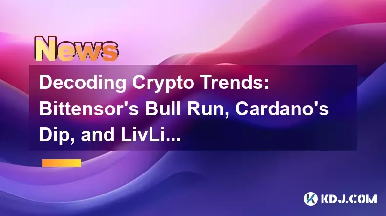 暗号通貨トレンドの解読: 「Uptober 2025」における Bittensor のブルラン、Cardano のディップ、および LivLive のプレセールの話題 暗号通貨トレンドの解読: 「Uptober 2025」における Bittensor のブルラン、Cardano のディップ、および LivLive のプレセールの話題