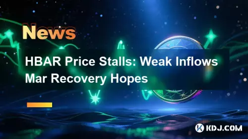 HBAR Price Stalls: Weak Inflows Mar Recovery Hopes HBAR Price Stalls: Weak Inflows Mar Recovery Hopes