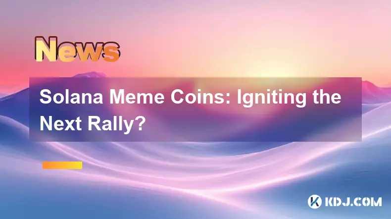 Solana Meme 코인: 다음 랠리를 촉발할까요?