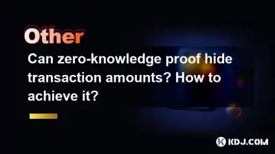 제로 지식 증거가 거래 금액을 숨길 수 있습니까? 그것을 달성하는 방법? 제로 지식 증거가 거래 금액을 숨길 수 있습니까? 그것을 달성하는 방법?