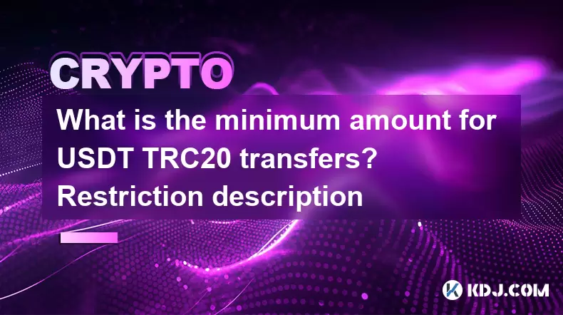 What is the minimum amount for USDT TRC20 transfers? Restriction description What is the minimum amount for USDT TRC20 transfers? Restriction description