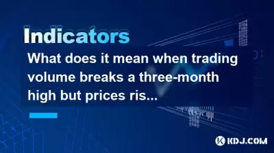 What does it mean when trading volume breaks a three-month high but prices rise and then fall? What does it mean when trading volume breaks a three-month high but prices rise and then fall?