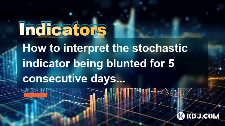 How to interpret the stochastic indicator being blunted for 5 consecutive days in the overbought area? How to interpret the stochastic indicator being blunted for 5 consecutive days in the overbought area?