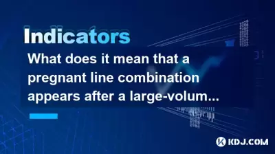 What does it mean that a pregnant line combination appears after a large-volume long-yang breakthrough?