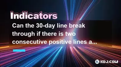 Can the 30-day line break through if there is two consecutive positive lines at the bottom with large volume but encounters pressure?