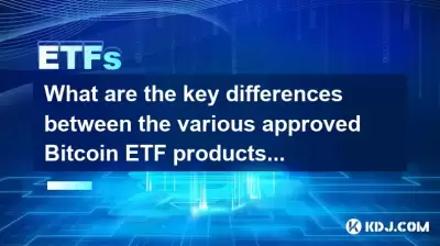 Was sind die wichtigsten Unterschiede zwischen den verschiedenen zugelassenen Bitcoin ETF -Produkten? Was sind die wichtigsten Unterschiede zwischen den verschiedenen zugelassenen Bitcoin ETF -Produkten?